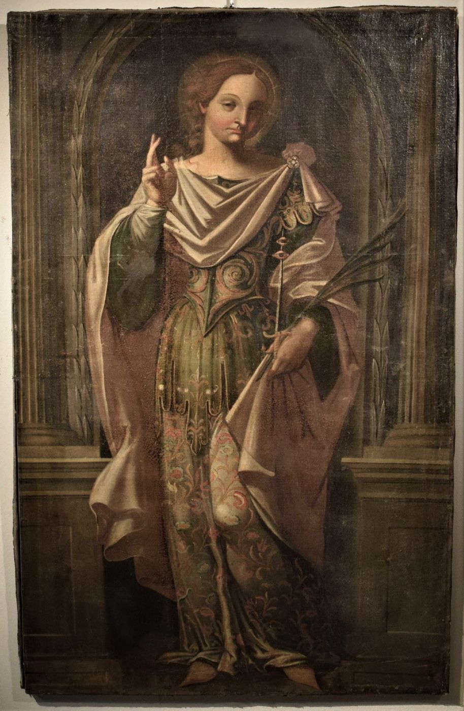 "Santa Lucia" Venezianische Leinwand aus dem 16. Jahrhundert VERKAUFT